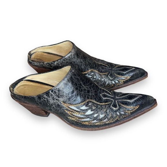 Corral Shoes - Corral Boots Women’s Western Vintage Leather Pointy Toe Slip On Heeled Mules 8